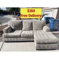 Beige Sectional Sofa Chaise Set With Free Delivery