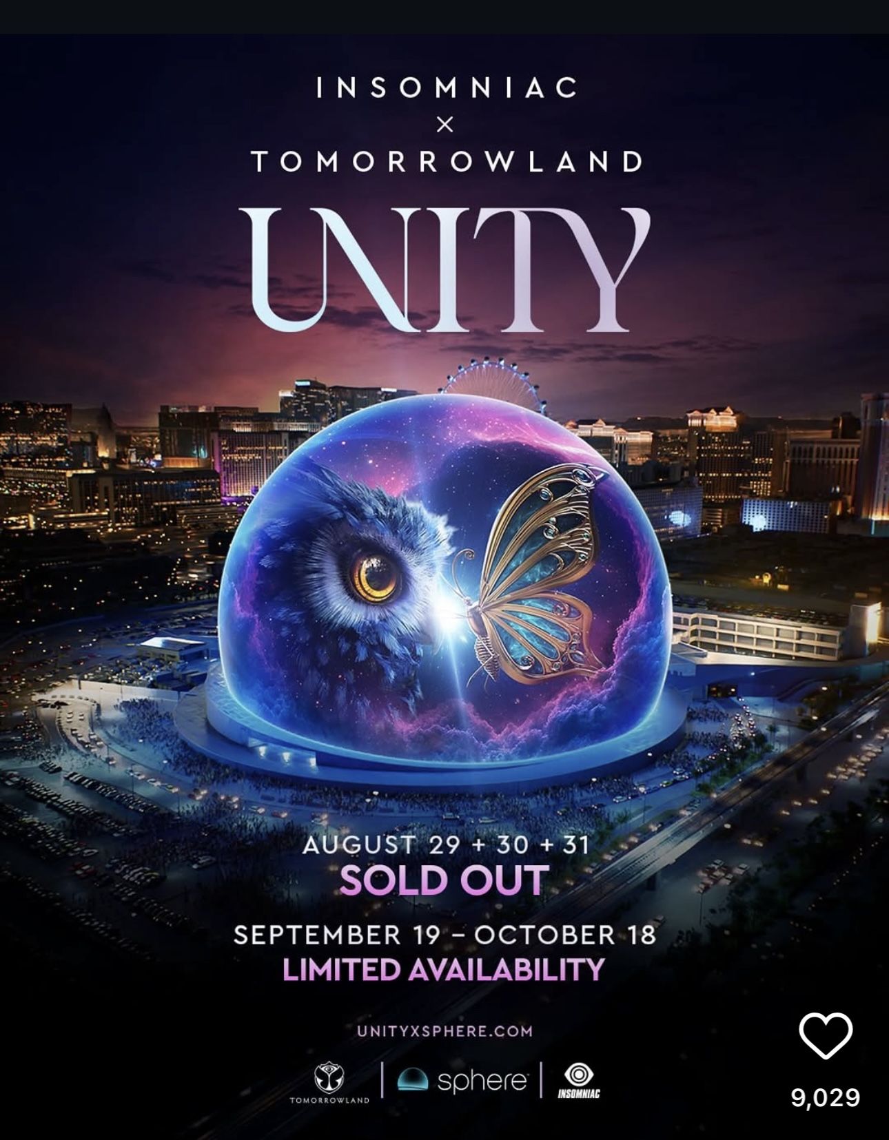Insomnia X Tomorrowland Tickets at the Sphere Vegas