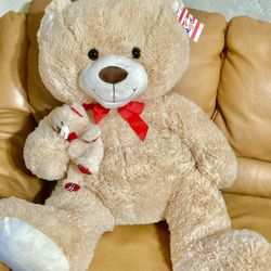 NEW BIG BROWN TEDDY BEAR WITH BABY 24”