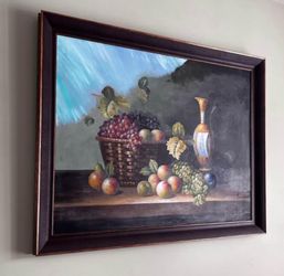 Art- fruit basket and wine 