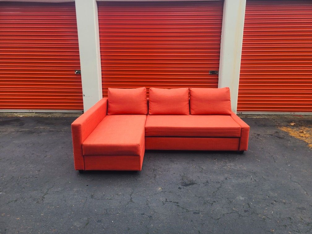 Orange Sectional Couch - Free Delivery