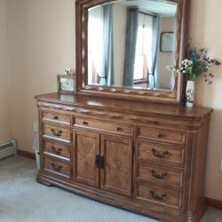 Solid Wood Queen Size Bedframe & Dresser