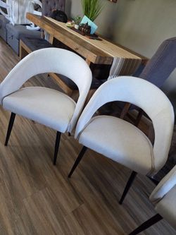 Modern linen dinning chairs set of 2, new