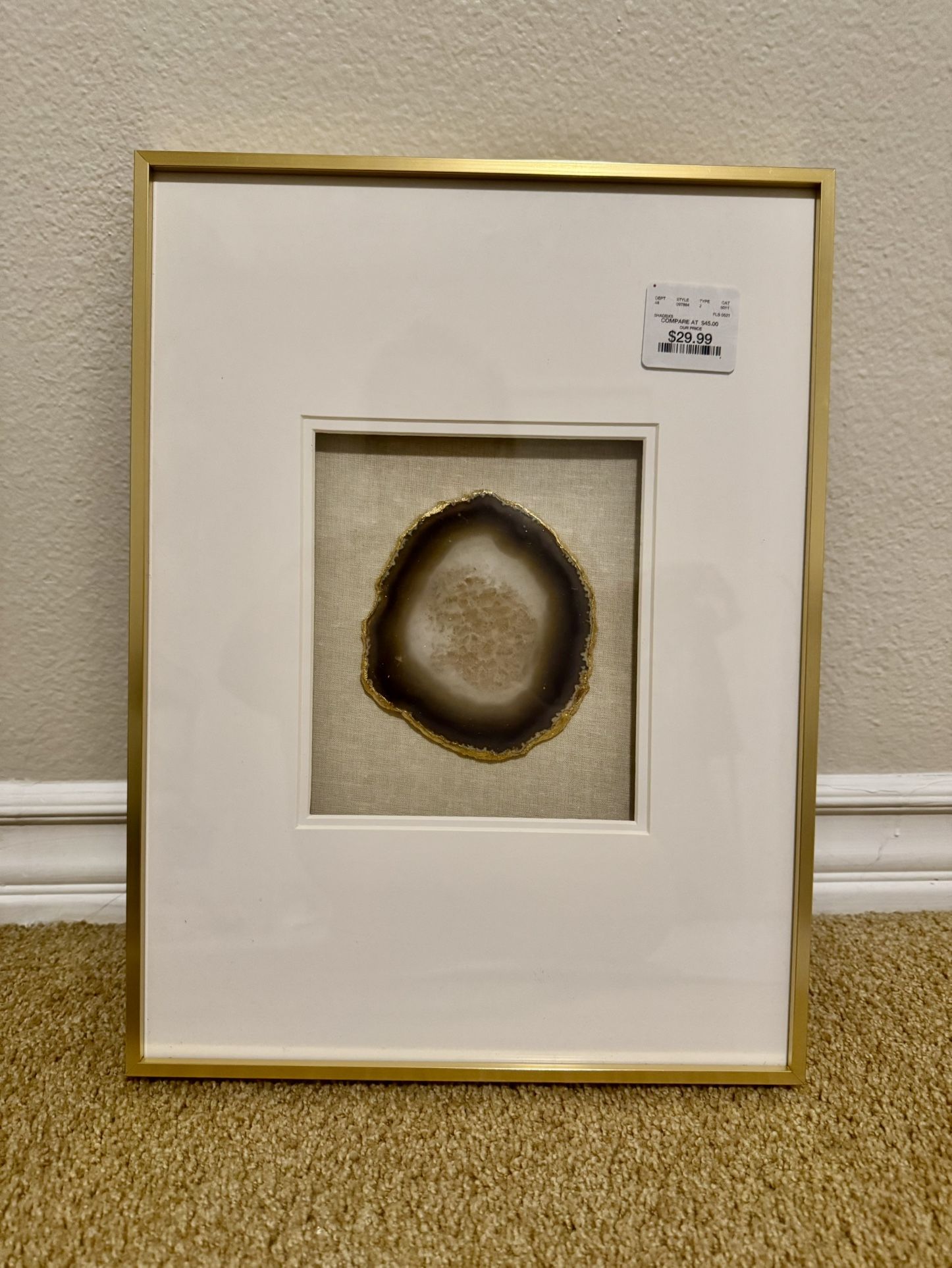 Gold Frame Wall Art Decor Of Geo Stone Rock