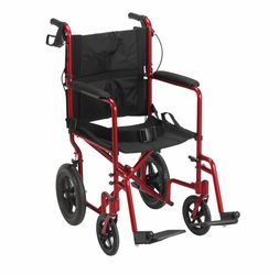 The Drive Medical Lightweight Expedition Folding Transport Wheelchair