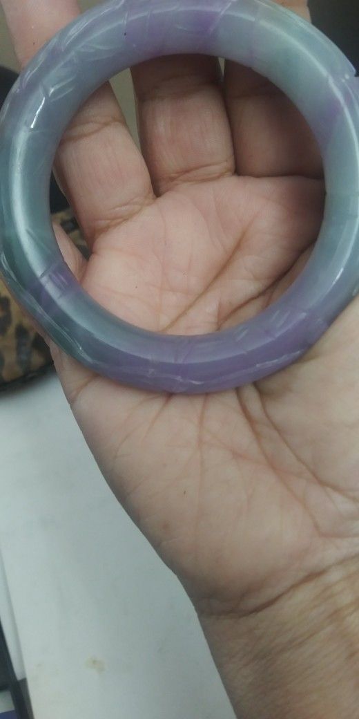 Grey Lavender with Hints Of Green Jadeite Bracelet