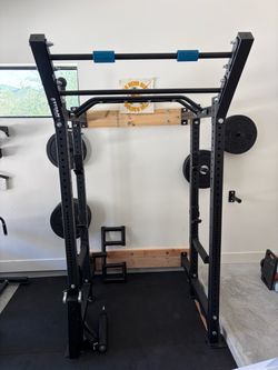 Titan Fitness Squat Weight Rack with accessories