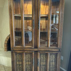 Lighted China Cabinet - Antique