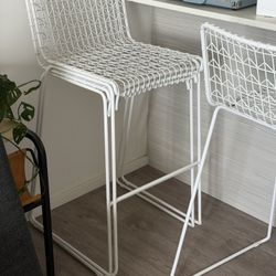 White Metal Bar Stools