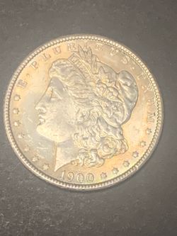 Bu type rainbow tone 1900 Morgan Silver Dollar Coin