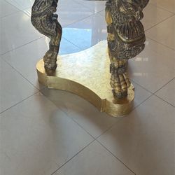 French Antique Style Table With Pick Marble Top