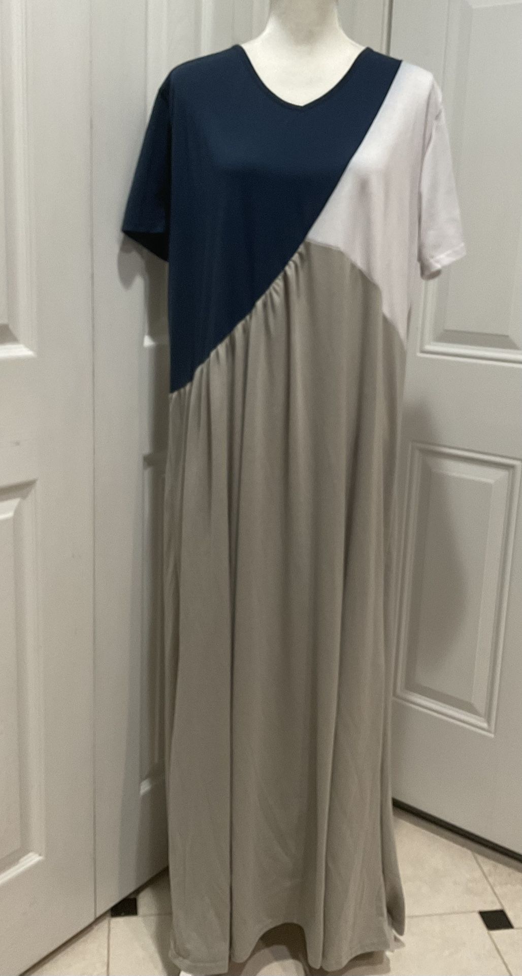 MISSLOOK Women’s Loose Fitting Maxi Cotton/Polyester Dress, Size L/XL