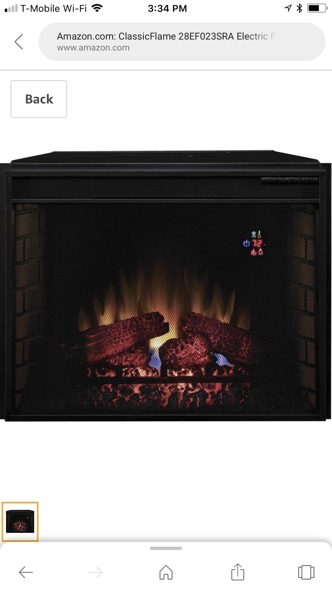 ClassicFlame 28EF023SRA Electric Fireplace with Mesh Screen Front for Sale  in West Palm Beach, FL - OfferUp