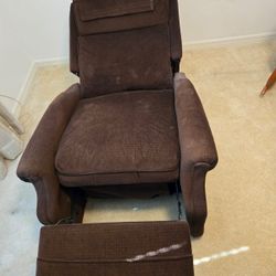 Brown Fabric Recliner
