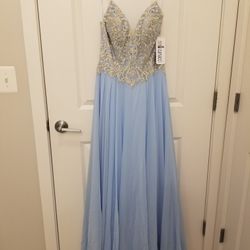 New Beautiful Blue Evening Dress