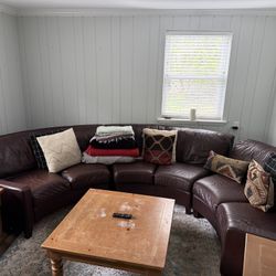 Leather Couch And Tables
