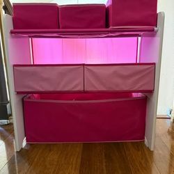Pink & White Kids Toy Storage Organizer with Removable Bins