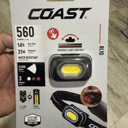 Brand New Coast RL10 560 Lumen Battery Powered LED Headlamp