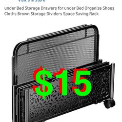 under Bed Storage Drawers with casters for under Bed Organize Shoes Cloths Black Storage Dividers Space Saving Rack. 24”L x 16”W x 6”H.