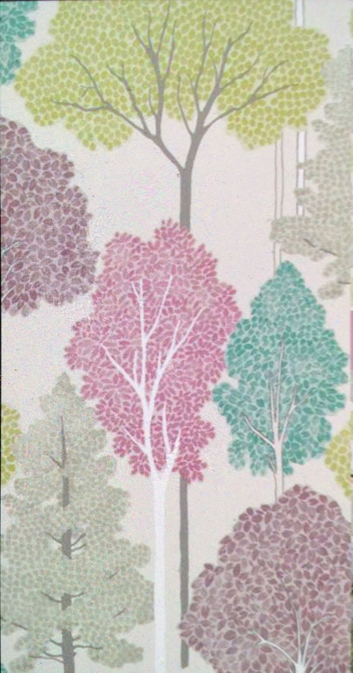 Arthouse Ellwood Multicolored Botanical Trees Glitter Luxury Weight Wallpaper