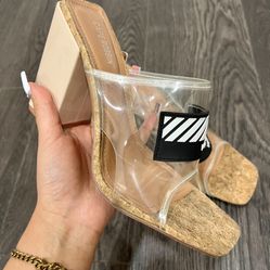 Clear Cork Platform Heels Vogue77 