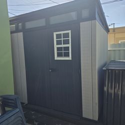Keter Artisan 11x7 ft. Modern Durable Resin Outdoor Storage Shed With Floor and Double Doors