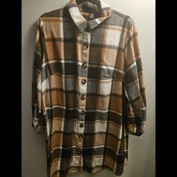 Plaid Button-Up Shacket