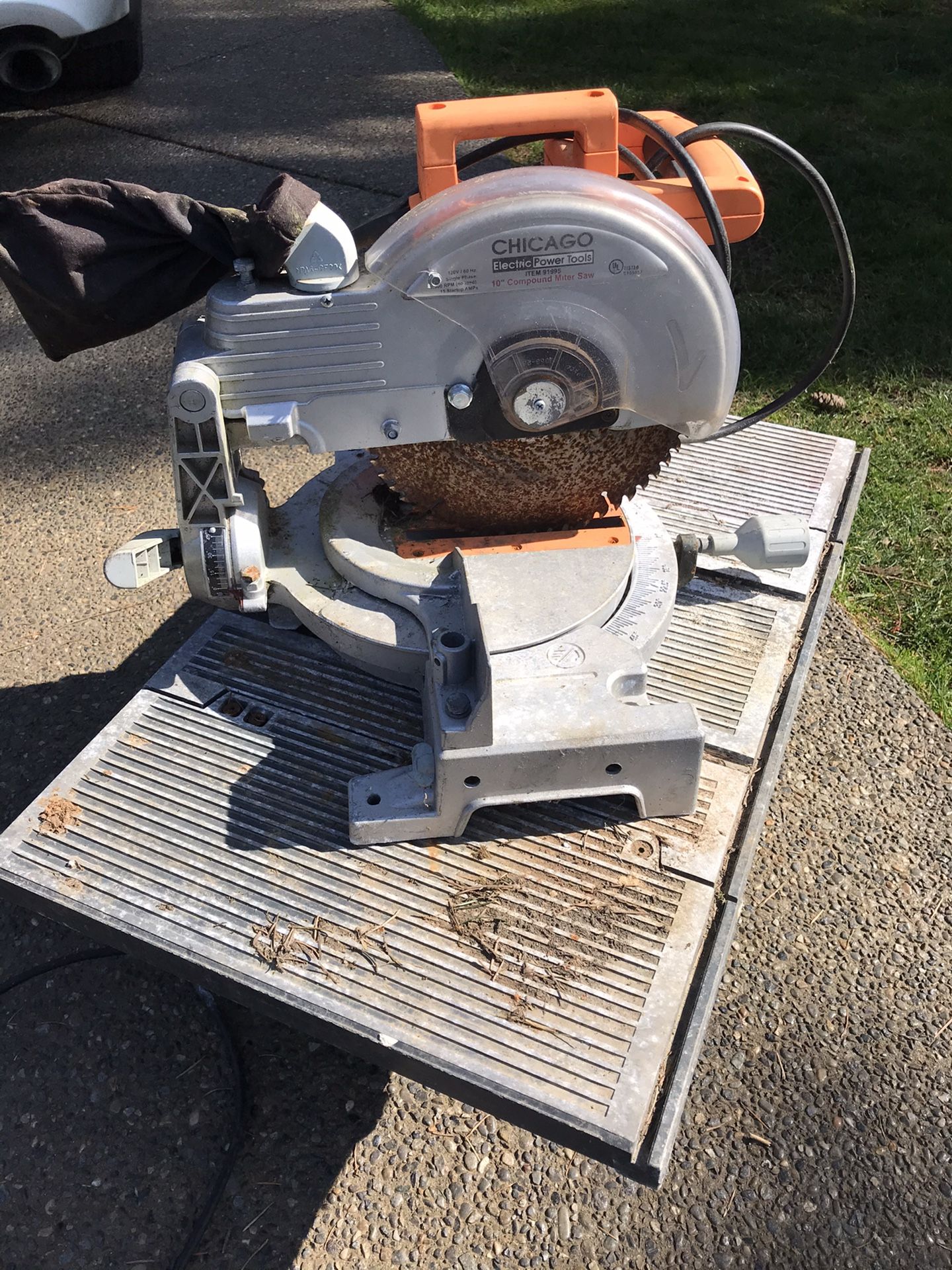 Table saw, and chop saw