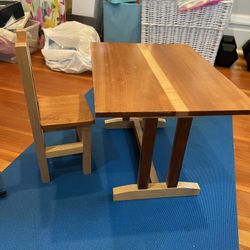 American Girl Doll Wood Table And Chairs
