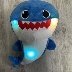 Blue Singing LED Light Plush Toys Music Doll English Song Toy Gift