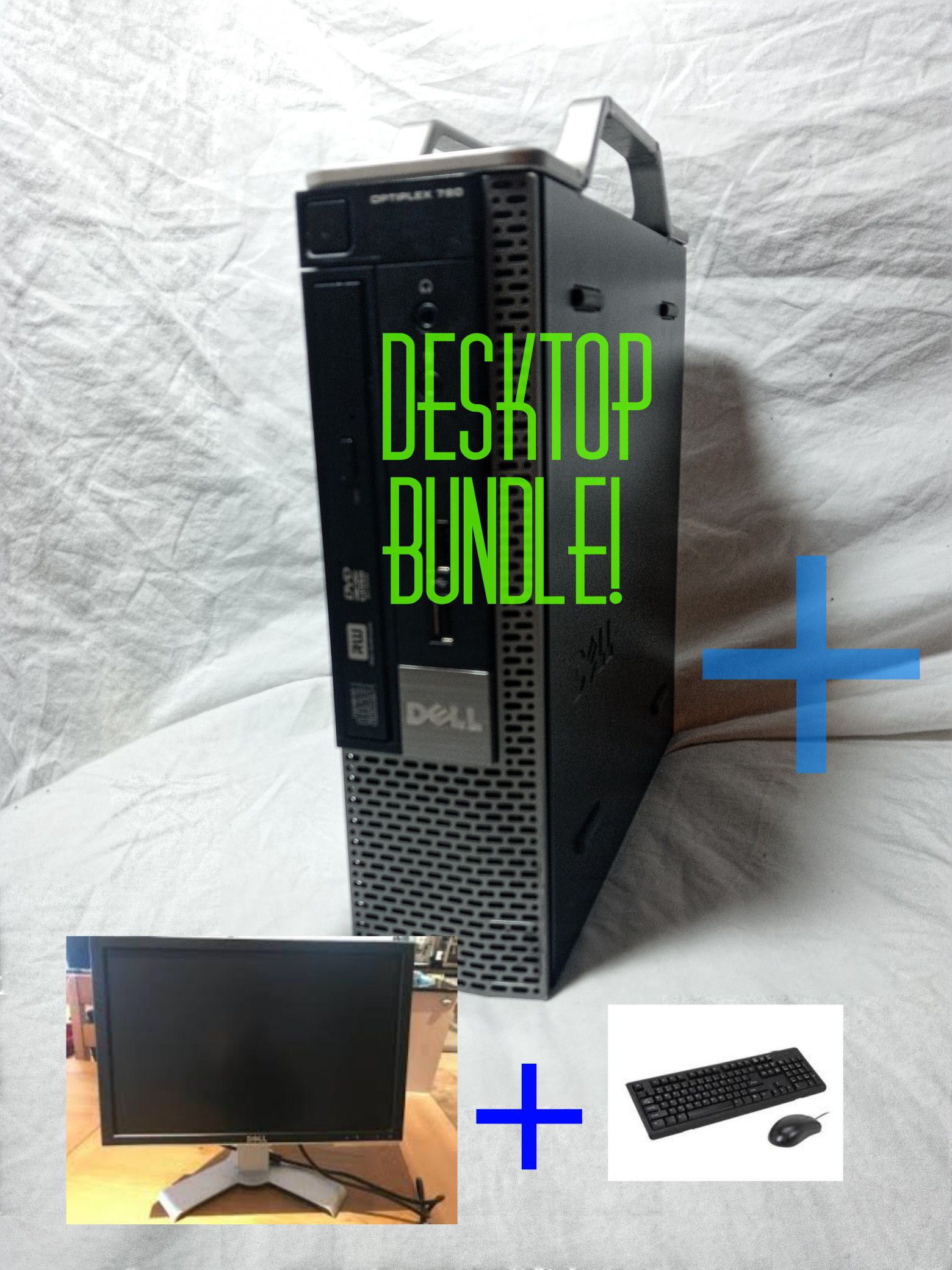 Refurbished Dell Optiplex 780 Ultra Small Form Factor (USFF) Desktop PC with Monitor!