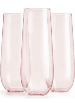 New Maaacute 24 Pack Champagne Flutes Plastic, 9 Oz Disposable Stemless Mimosa Toasting Glasses, Clear Crystal Plastic Cocktail Cups for Party Wedding