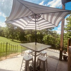 Outdoor Table + Umbrella + 4 Chairs ($150 OBO)