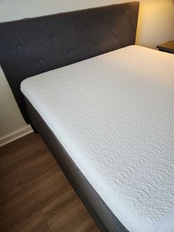 Full Size Upholstered Platform Bed and Memory Foam Mattress
