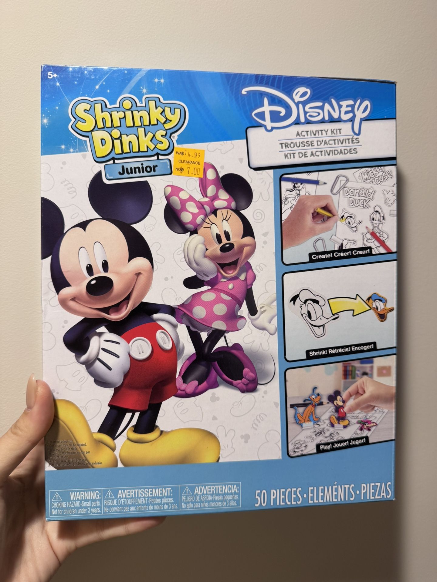 SHRINKY DINKS Junior Disney Classics Activity Kit Mickey Minnie Goofy 50 Pieces