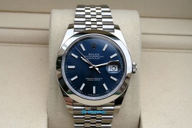 ROLEX 126300 DATEJUST 41MM BLUE STICK DIAL JUBILEE NIB - T4886