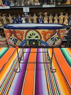 💥Maceta de Talavera. 🪴 vase de metal $35 Maceta $70