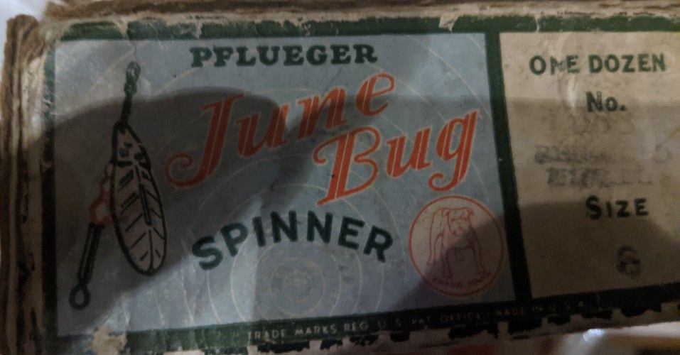 Vintage Pflueger June Bug Fishing Spinner Lures