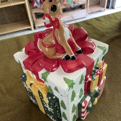 Lenox Rudolph The Red-Nosed Reindeer Cookie Jar  New in box Excellent condition  
