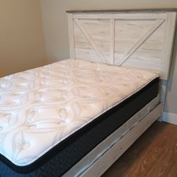 Box Spring &Full Mattress, Headboard 