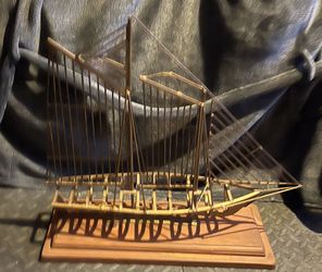 Mid Century 2 Mast Metal Clipper Ship C Jere? No Clue