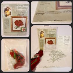 Sylvia Sidney Needlepoint "Rose" Picture or Pillow Top Paragon Needlecraft B5002