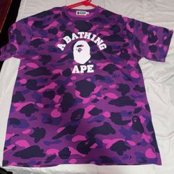 Authentic BAPE (A Bathing Ape) purple camo tee in size 2XL.