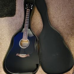 SIERRA ACOUSTIC GUITAR - BLACK W/ CASE **$185.00 OBO**