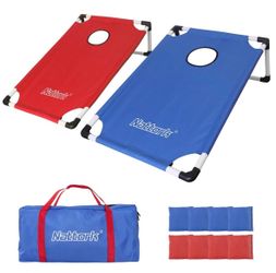 Nattork Cornhole Board Set with Bean Bags