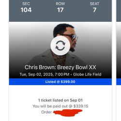 Chris Brown Tickets 9/2/25