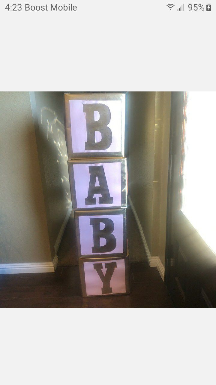 LARGE BABY SHOWER BLOCKS FOR DECORATION ,PHOTO FIRM $25
