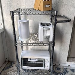 White Knife Block, Kettle, Toaster, Mini Oven