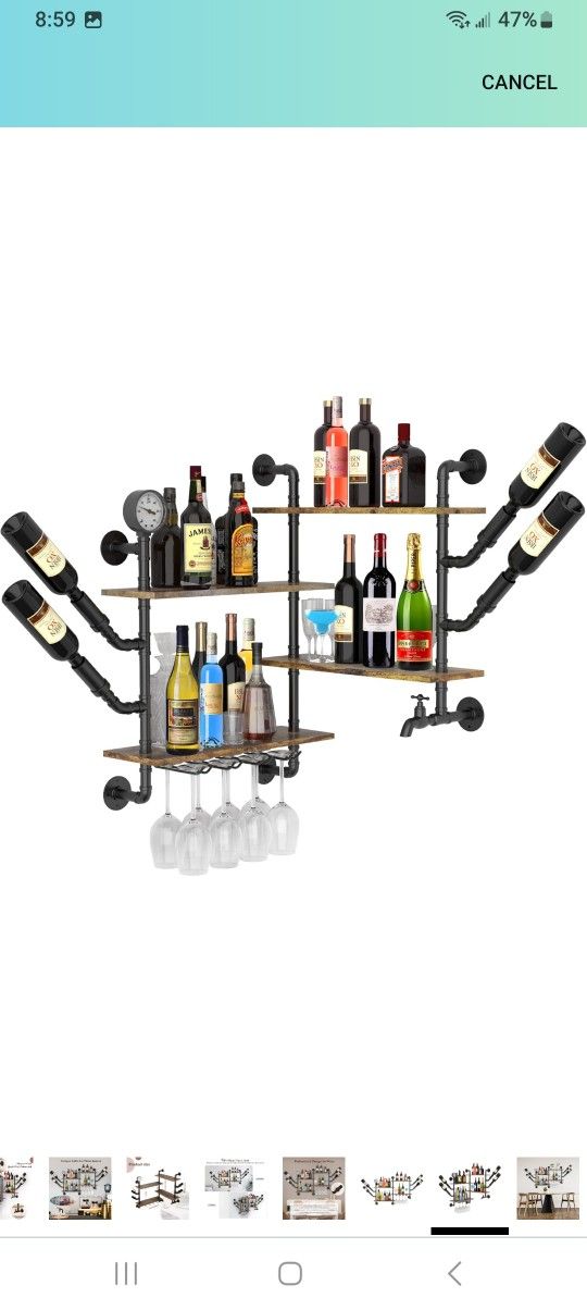Industrial Wall Wine Rack