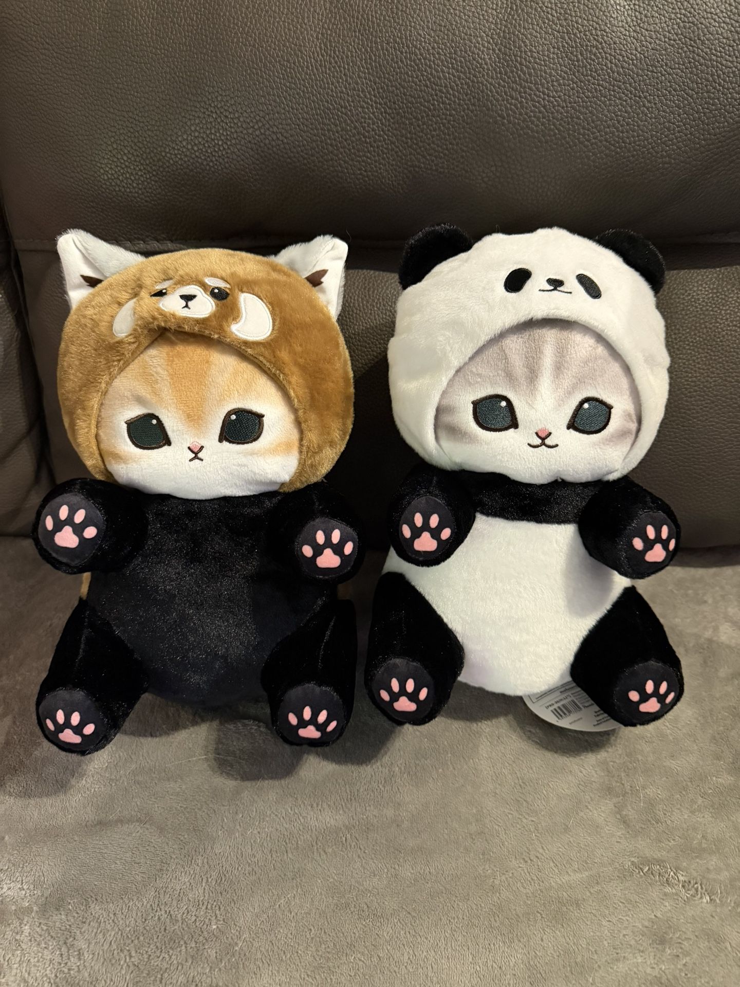 Mofusand Meow Plush Set – Red Panda & Panda (11”)